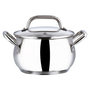 Elegante cacerola de acero inoxidable con tapa de vidrio incorporada, increíble calentador de alimentos que añade elegancia a cualquier cocina y restaurante. - Product Image 6