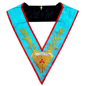 Collar de cuero bordado masónico de la insignia cosida del maestro adorable de AASR - Product Image 4