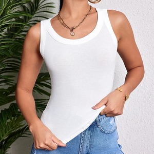 Estilo Europeo Americano sin mangas Color sólido señoras tirantes chaleco cuatro estaciones esencial Sexy hilo de fondo camiseta sin mangas - Product Image 3
