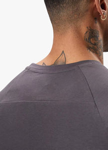 T-shirt surdimensionné à épaules tombantes pour hommes Polyester/coton tricoté été uni à manches courtes vente en gros - Product Image 5