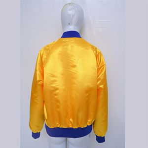Chaqueta Bomber de Satén de Poliéster para Mujer, Cierre Completo, Estilo Urbano, Informal, Lisa, Teñida, de Punto, Impermeable, Transpirable, de Algodón - Product Image 6