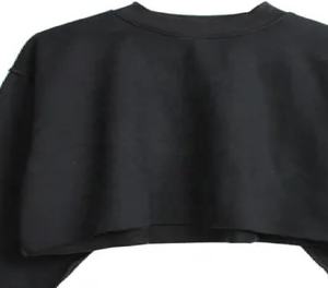 100% coton uni à manches longues femmes surdimensionné haut sweat recadrée chaud solide mode décontracté nouveau élégant respirant sweat - Product Image 5