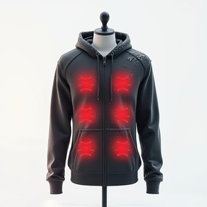 Sudadera con Capucha Térmica para Invierno, Sudadera Eléctrica de Forro Polar Cálido, Impermeable, Transpirable, de Poliéster/Nailon, con Logotipo Personalizado Bordado - Product Image 5