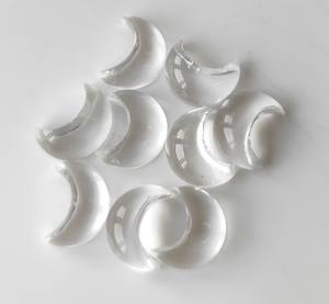 หินควอทซ์ใสรูปพระจันทร์เสี้ยว8มม.-30มม. พลอยทรงแบนราบรูปพระจันทร์ครึ่งเสี้ยวสำหรับทำเครื่องประดับ - Product Image 2