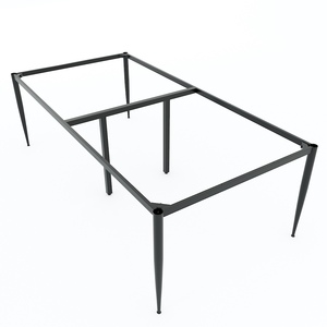 Système CONE II HCCN015, pieds de table en acier robuste pour table de style industriel pour 4 personnes, meubles de salle à manger et de bureau, 240x120cm - Product Image 1