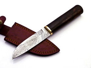 Couteau Offre Spéciale Skinner avec manche en bois naturel et gaine en cuir véritable pour la chasse Support OEM disponible Couteau de chasse médiéval - Product Image 5