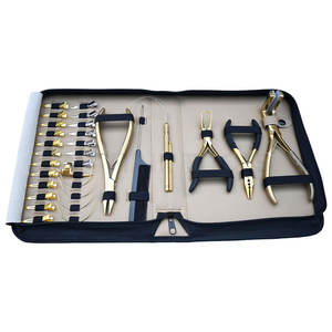 Kit Profesional de Herramientas para Extensiones de Cabello Doradas, Juego Completo de Micro Anillos, Agujas, Alicates y Cuentas para Uso en Salón y Hogar - Product Image 4
