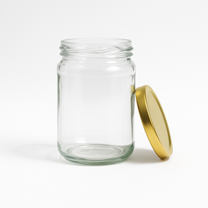 Embossed Mason <b>Glass</b> <b>Jar</b> with Metal Lid airtight storage for home use perfect for food snacks recipes - Product Image 2