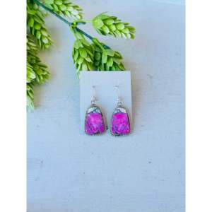 Gabi Jim Sterling <b>Silver</b> Dangle Drop <b>Earrings</b> Cotton Candy Composite Material - Product Image 1