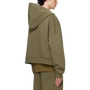 Sweat-shirts à capuche en polaire épais de 380 g, motif uni, design OEM pour hommes, écologiques, entièrement personnalisés, doux, respirants, avec fermeture éclair - Product Image 4