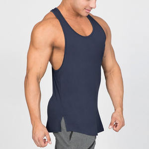 Camiseta sin mangas ajustada para gimnasio con logotipo personalizado para hombre Camiseta sin mangas en blanco de alta calidad - Product Image 6