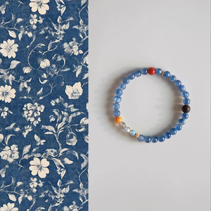 Bracelet en Quartz Clair Naturel, Obsidienne et Agate 6mm – Bijou Délicat de Guérison et de Protection en Cristal – Cadeau Spirituel – Vente en Gros pour Femmes - Product Image 1