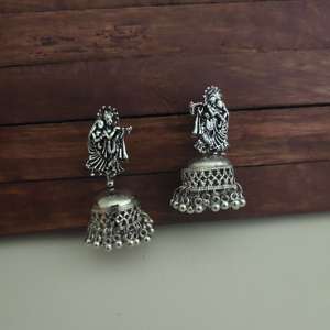 Meilleure vente de boucles d'oreilles RADHA KRISHNA Jhumka de haute qualité directement du fournisseur indien accessoire de mode de haute qualité - Product Image 1