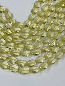 Cuentas de forma ovalada facetadas de cuarzo limón natural AAA tamaño 8x10mm aprox. Cuentas de hilo de 14 pulgadas para hacer joyas - Product Image 6