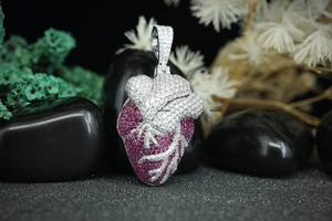 Joyería Hip Hop de Moda Única, Colgante de Diamante Moissanita con Corte Brillante Redondo, Plata de Ley 925, Corazón Humano Personalizado con Incrustaciones de Diamantes - Product Image 2