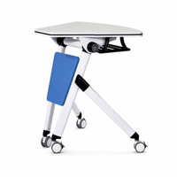 Table de formation pliable avec roulettes et panier, directement de l'usine, pour les salles de classe et les centres de formation
