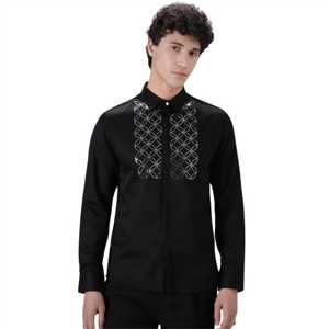 Camisa de vestir con botones para hombre con diseño ajustado, costuras de alta calidad y aspecto sofisticado para bodas y reuniones - Product Image 2
