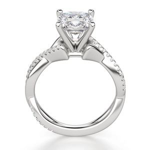 Anillo de compromiso de plata de ley con estilo para mujer, Moissanite retorcido con corte de cojín, nuevo diseño para regalo de aniversario de fiesta de boda - Product Image 3