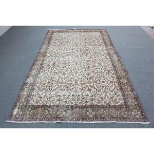 Tapis turc vintage, tapis de 5,4 x 9,4 pieds, grand tapis brun à bordures - Product Image 1