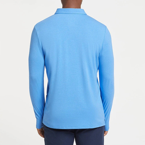 เสื้อโปโลแขนยาวสำหรับผู้ชาย ราคาสุดคุ้ม ทันสมัย แห้งเร็ว ผ้าฝ้าย 100% รับผลิตแบบ OEM บริการผลิตครบวงจร - Product Image 3