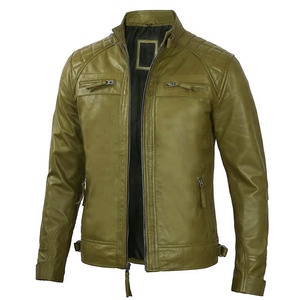 High Street Style Men's Genuine Sheep Leather <b>Jacket</b> Waterproof & Windproof Plaid <b>Pattern</b> Winter Ready Multiple Colors Available - Product Image 3