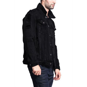 Kivotech chaquetas casuales en Nuevo diseño chaqueta cortavientos chaqueta de alta calidad negro sólido al por mayor Jean Denim - Product Image 3