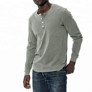 Tri-Blend Curved Hem <b>Henley</b> <b>Mens</b> T <b>Shirts</b> Tight Knit <b>Henley</b> Neck T <b>shirt</b> <b>Men</b> Long Sleeve Distressed Wholesale T-<b>shirt</b> for <b>men</b> - Product Image 1