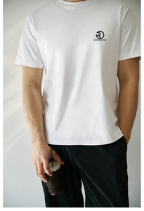 190 gramos buena calidad Cool Touch 100% algodón Color sólido hombres Casual manga corta Camiseta personalizable - Product Image 2