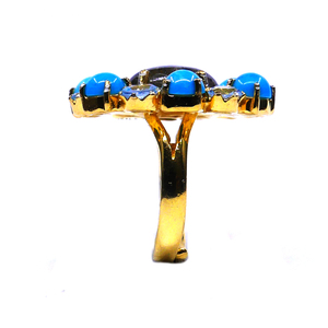 แหวนพลอย925สีเงินสเตอร์ลิงชุบทองทันสมัยไคยาไนท์ทัวร์มาลีนลาบราดอร์อะความารีนสแตนเลสสตีลคลาสสิก - Product Image 3