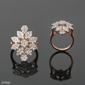 D'VINS JEWELS Women's 18K Solid Gold Lab Grown Diamond Brilliant Cut Engagement <b>Ring</b> for Certified Gold Plated Trendy <b>Statement</b> - Product Image 1