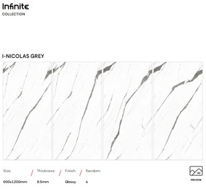 Nouvelles carreaux de porcelaine polis de luxe, grand format, brillants, pour murs et sols, 600*1200 mm, carreaux de céramique pour maisons, hôtels, salons - Product Image 6