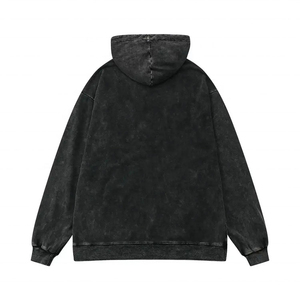Sudadera con capucha lavada con ácido a precio al por mayor para hombre, Sudadera con capucha lavada con ácido para hombre de lujo con ajuste regular en blanco - Product Image 2