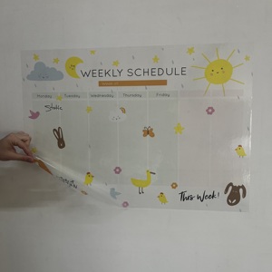 2024 Model-7 <b>Weekly</b> <b>Planner</b> Dry-Erase Reusable PET Wood Whiteboard Polystyrene Whiteboard Surface with Static Glass Magnet - Product Image 5