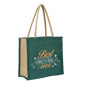 Bolsa de Compras de Yute Ecológica Personalizada 2023 con Asas Largas y Diseño Serigrafiado para Uso Publicitario - Product Image 1