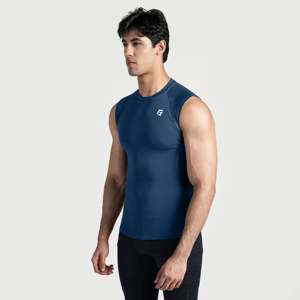 Camiseta Deportiva sin Mangas para Hombre GA, Compresión 2.0 en Color Verde Azulado, Talla XL, Cuello con Capucha, Transpirable, Material de Poliéster, Algodón y Elastano - Product Image 3