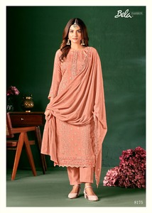 Incroyable Designer Vêtements Ethniques Chinon Avec Broderie Salwar Costume Femme Fabricant De Mode De Surat - Product Image 4