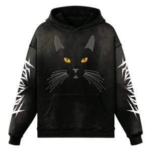 Sudadera con capucha corta personalizada para hombre, 100% algodón, forro polar oversize, transpirable, a la moda, con efecto deslavado por el sol, bajo con dobladillo sin rematar y bordado - Product Image 3