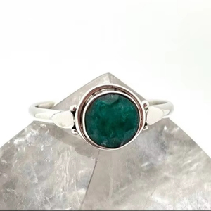 Anillo de piedras preciosas de Esmeralda de estilo bohemio de Plata de Ley 925, joyería de boda hecha a mano para mujer, regalo de tendencia para ella - Product Image 1