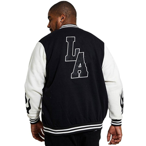 Haute Qualité Personnalisé Baseball Varsity Vestes Stand High Street Noir En Cuir Zipper Chenille Patches En Gros Hiver Collège - Product Image 4