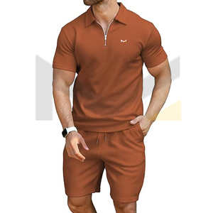 Conjunto de Polo y pantalones cortos de moda para hombre, trajes de 2 piezas, traje de verano, chándal informal con bolsillos - Product Image 1