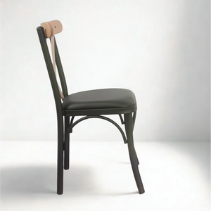 เก้าอี้รับประทานอาหารสีดำรุ่น KORVEX พร้อมพนักพิงไม้เนื้อแข็งและขาเก้าอี้ทรงโค้งมน ดีไซน์ทันสมัย เหมาะสำหรับทุกพื้นที่ - Product Image 3