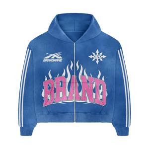 ชุดวอร์มแขนยาวมีซิปสำหรับผู้ชายผ้าฟลีซนุ่มใส่สบายพิมพ์ลายสกรีนไซส์ใหญ่พิเศษสำหรับฤดูหนาว - Product Image 2