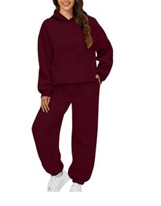 Conjunto Deportivo de Mujer, Diseño Sólido, Mezcla de Poliéster/Algodón, Estilo Urbano, Sudadera con Hombros Caídos, Pantalones Jogger, Decoración, Venta al Por Mayor - Product Image 4