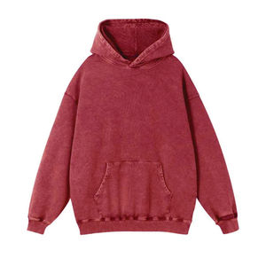 Sweat à capuche avec poche lavée à l'acide Sun Faded Heavyweight Applique Patch Broderie Hoodies Lavage à l'acide Vintage Streetwear Hommes Hoodie - Product Image 6