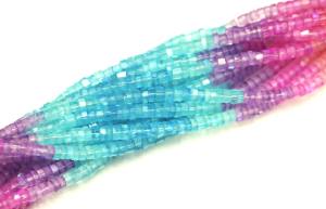 Perle Heishi naturelle en forme de pneu à facettes en pierre de lune arc-en-ciel flashy, qualité AAA 5-6mm, 15 "perles de pierre de lune arc-en-ciel coupe fantaisie - Product Image 6