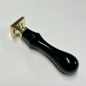 Hot selling Black 29mm Oval Brass <b>stamps</b> with Maple Wood Handle <b>Wax</b> Stamper for Gift Wrapping & Decorative Projects - Product Image 2