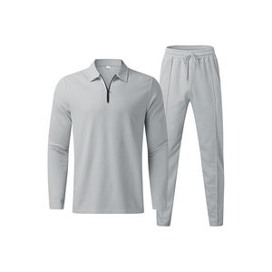 Conjunto Deportivo Unisex de Forro Polar para Invierno, Sudadera de Algodón Transpirable con Cierre, Pantalones con Cintura Elástica y Cordón Ajustable, Color Sólido, Estilo Casual - Product Image 2