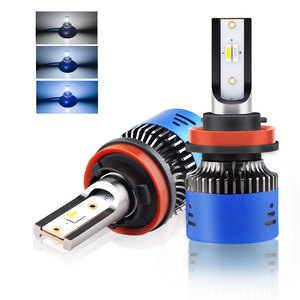 Fabricante 6000K 8000K Tricolor Faros Car Led Bulb <span class=keywords><strong>H1</strong></span> H3 9005 9006 9012 H7 H11 3 Color Led Faros - Product Image 1