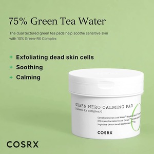 หมึกโทนเนอร์ COSRX หนึ่งขั้นตอนสีเขียวฮีโร่สงบ70ea ผลิตภัณฑ์ดูแลผิวแบบเกาหลี - Product Image 2