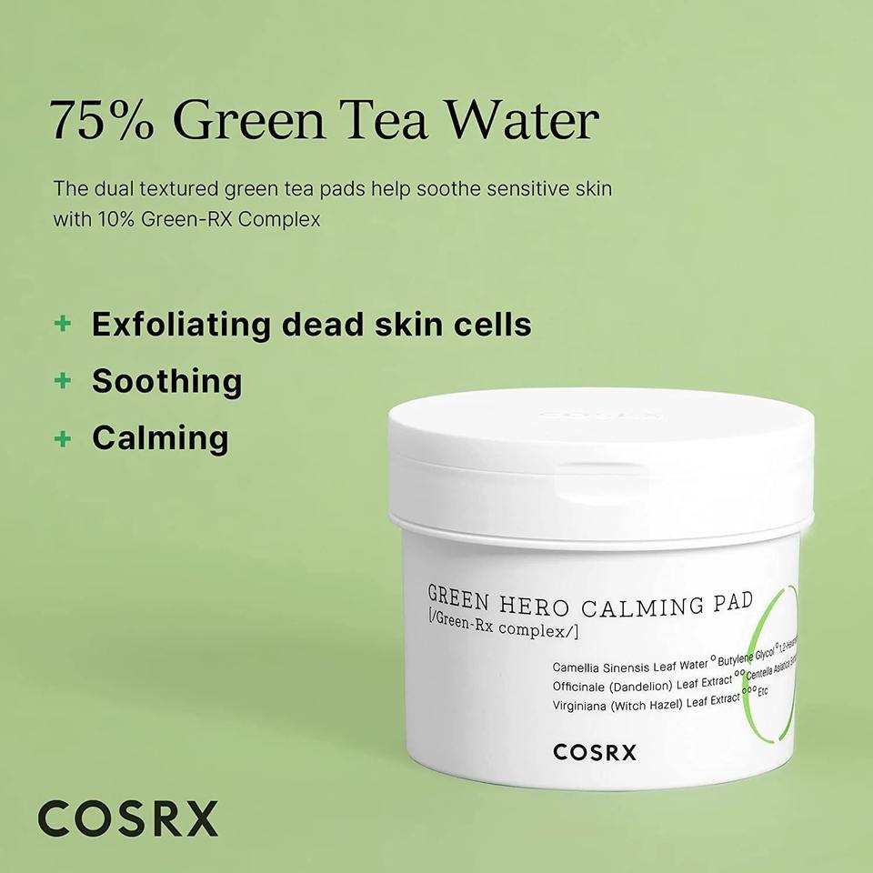 Korean Skin Care Products Facial Products Skincare Toner COSRX One Step Green Hero Calming Pad 70ea